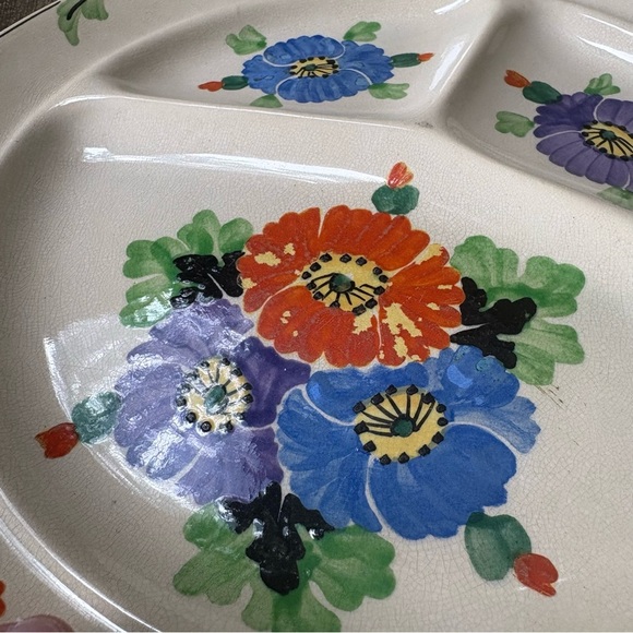 Vintage B. Altman Floral Ceramic Divided Plate - Picture 4 of 4
